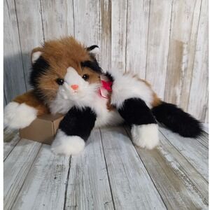 VINTAGE TY Beanie Babies Maggie Calico Cat Plush Toy 1995 Red Bow Heart Tag